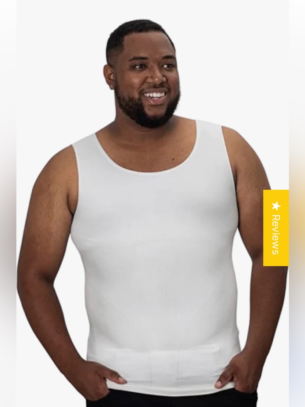 Qore Logiq Men's Compression White Tank Undershirt - XL Stretch Fit